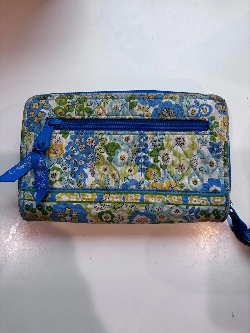 Vera Bradley Blue, Green & Yellow Floral Zip-Around Wallet - Picture 3 of 5